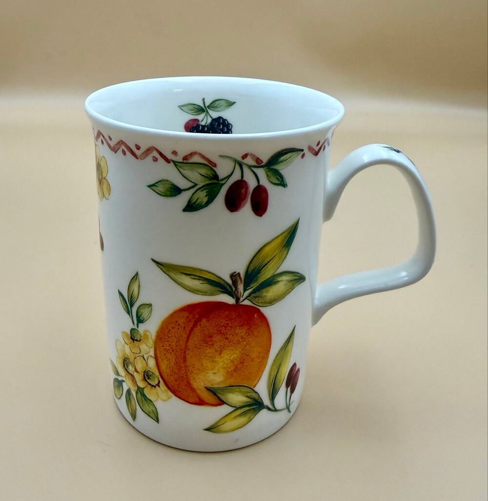 Roy Kirkham Autumn Fruits Fine Bone China Peach Apricot  Coffee Cup